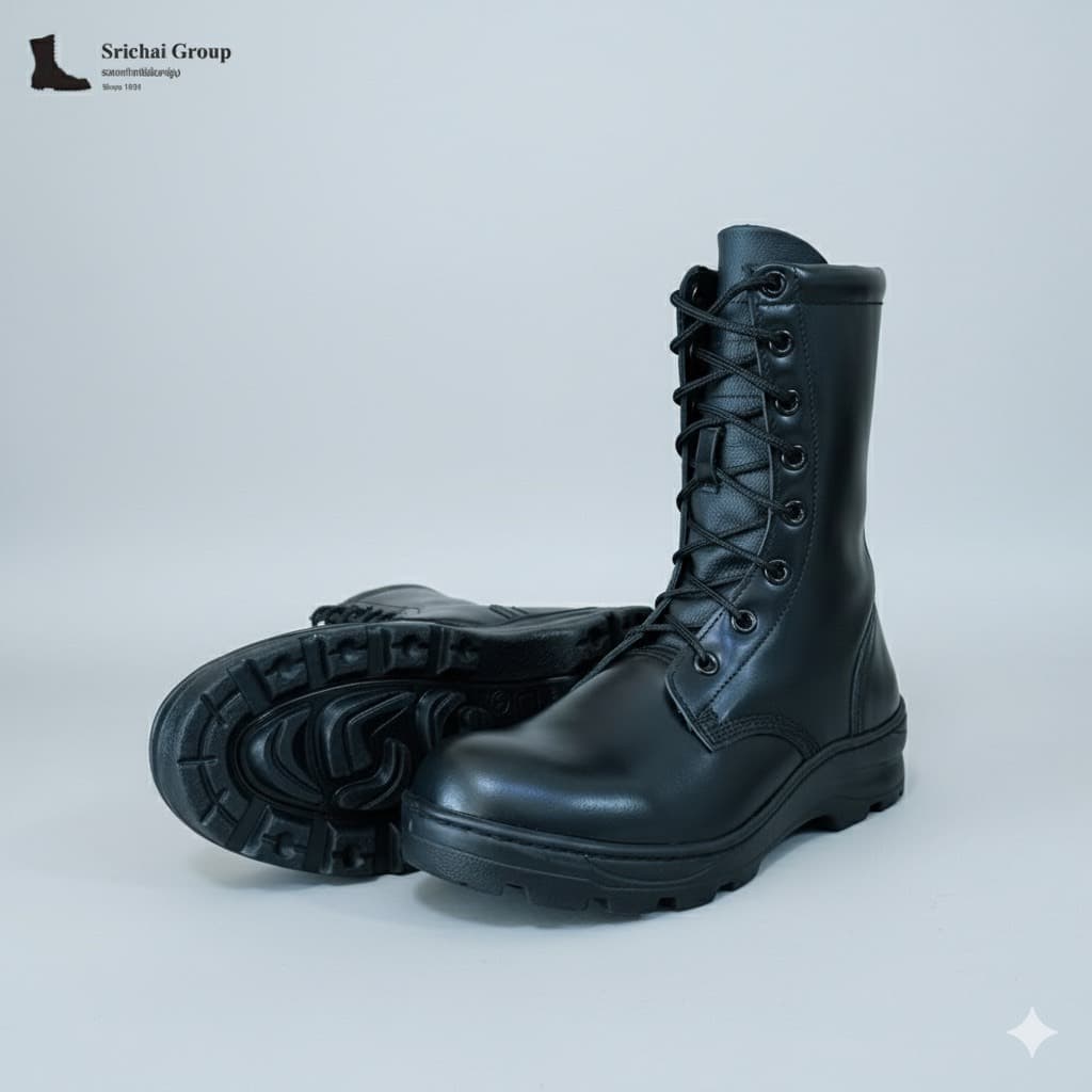 Combat Boots / คอมแบท รุ่น US03/US03C หนังขัดมัน พื้นรถถัง พื้นเบา by Srichaigroup รูปที่ 2
