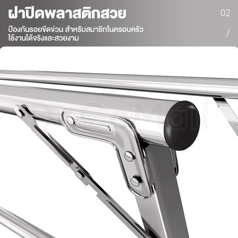 ราวแขวนเสื้อผ้า160-240 ซม. สแตนเลสราวตากผ้าพับได้, ราวตากผ้ารูปทรง x พับเก็บได้ง่าย ป้องกันน้ำและสนิม รูปที่ 4