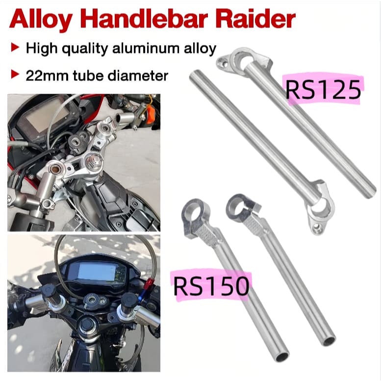 แฮนด์อัลลอยด์ NUI Naked สําหรับ Raider 150 Carb, R150 FI, XRM, RS 125, RS 150 - ตัวเลือก High Rise & Low รูปที่ 1