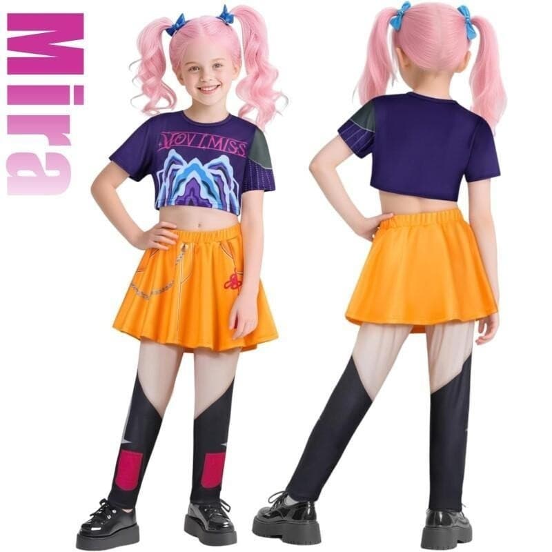สินค้าจุด/ชุดสูทคอสเพลย์เด็ก แอนิเมชั่นKPOP DEMON HUNTERS RUMI ZOEY MIRA มหกรรมอะนิเมะ/เสื้อฮู้ดซิป รูปที่ 6