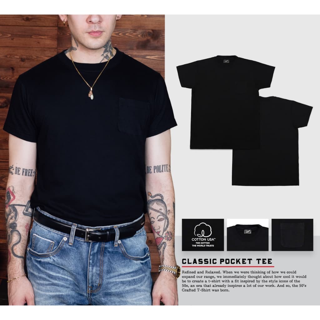 Simple&Raw - เสื้อยืด TS759 Classic Pocket Tee รูปที่ 2
