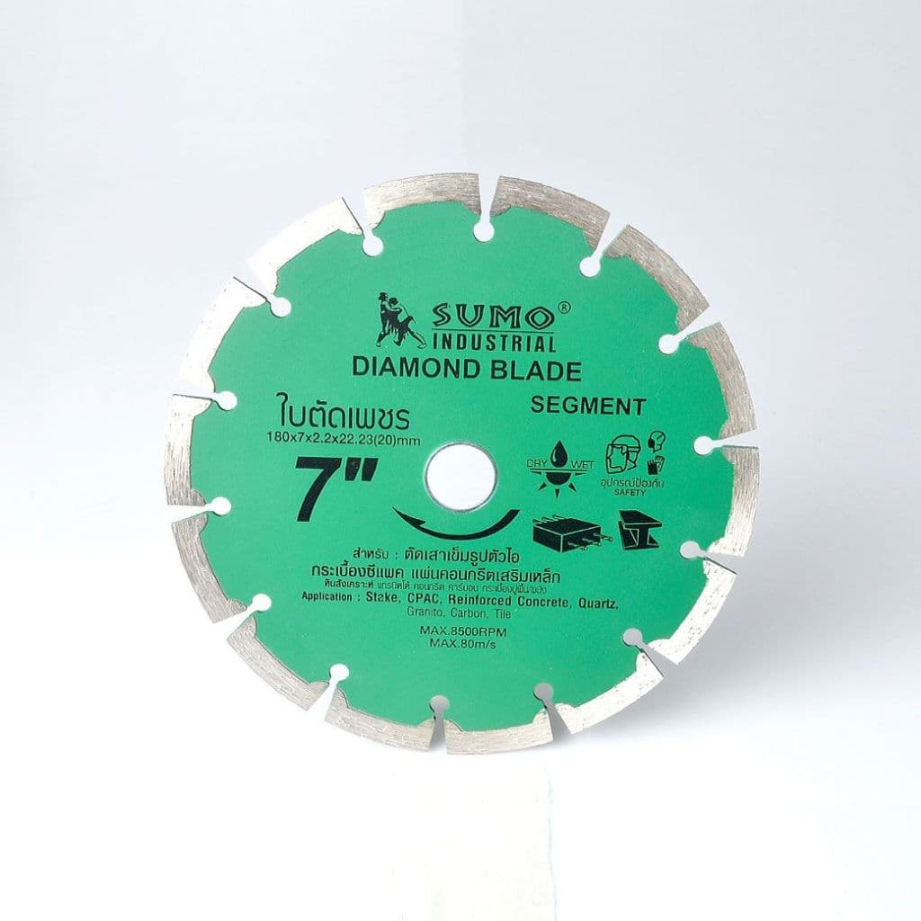 ใบตัดเพชร 7 นิ้ว ใบตัดคอนกรีต SUMO Segment 7”x7 เขียว ซูโม่ 1 ใบ SB+ รูปที่ 5