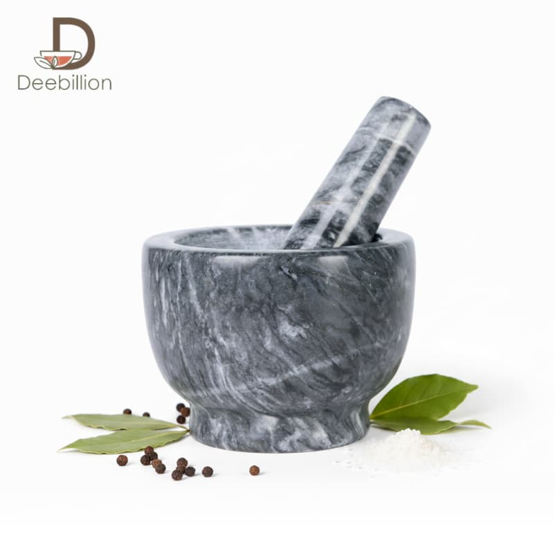 ครกหินอ่อน ครกหิน marble mortar ครกจิ๋ว ขนาด 4นิ้ว 5นิ้ว น้ำหนักเบา ล้างง่าย ไม่เก็บกลิ่น ผิวเรียบ Deebillion รูปที่ 1