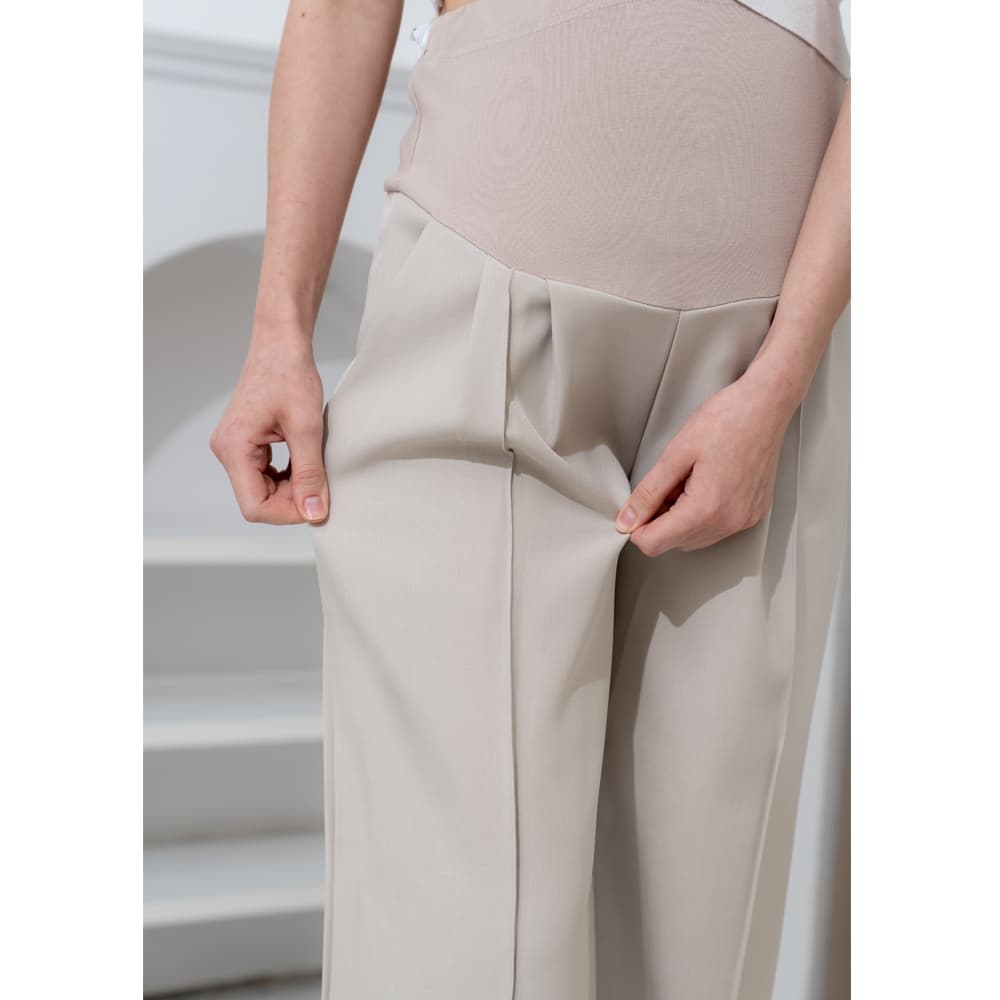 MACHIKO | L53 กางเกงทำงาน BAGGY กระบอกใหญ่ ผ้าหนานุ่ม มีสายปรับระดับ ใส่สบาย ใส่ได้ยันหลังคลอด รูปที่ 4