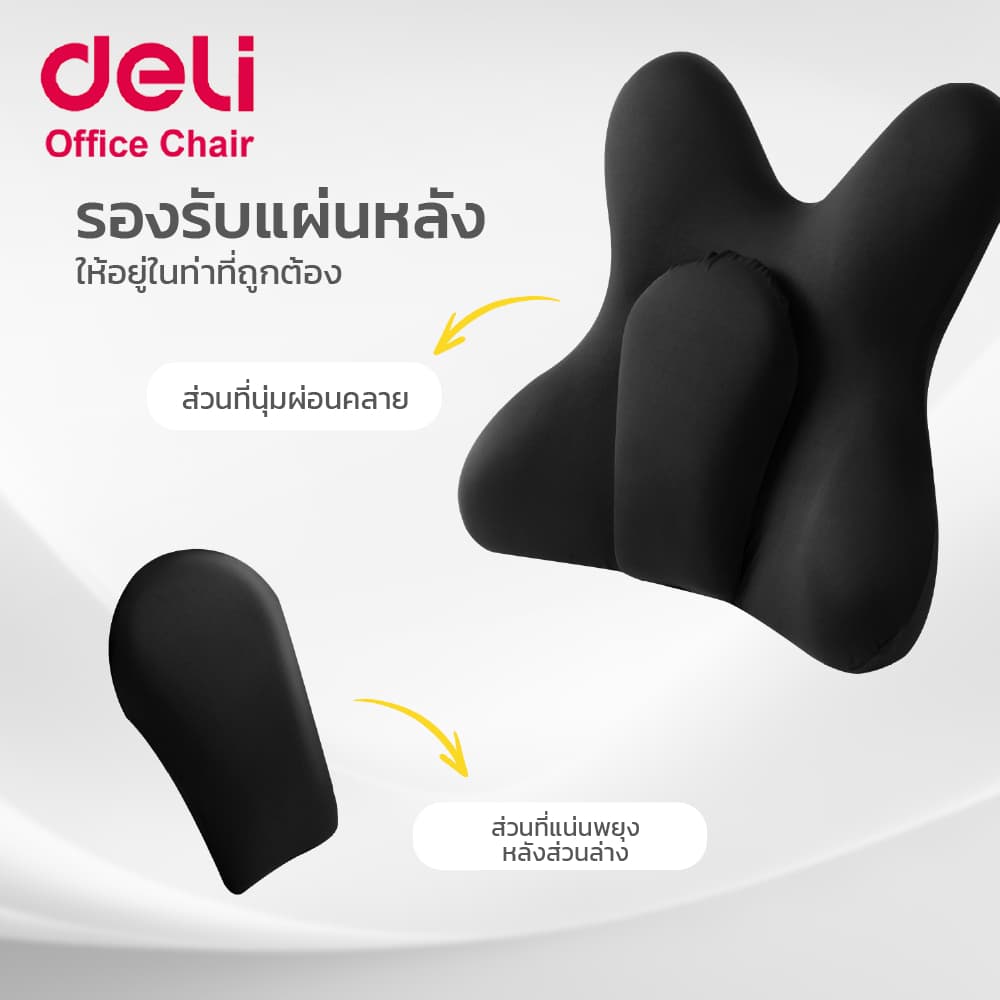 Deli เบาะรองหลังพื่อสุขภาพ ลดอาการปวดเมื่อย ออกแบบตามร่างกาย นั่งสบาย พกพาสะดวก Lumbar Support รูปที่ 3