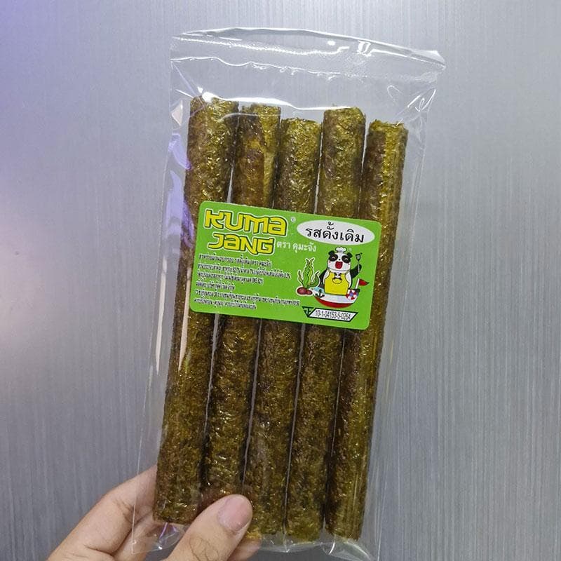 สาหร่ายม้วนตราคุมะจัง 3กรัม * 5ม้วน มีทั้งหมด 2 รสชาติ กรอบ อร่อย รูปที่ 3