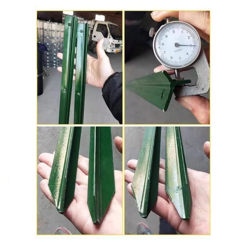 เสารั้วเหล็กหนา 50pcs เสารั้วเหล็กหล่อสามเหลี่ยม สูง 1.3m 1.5m 1.8m เสารั้วตาข่าย เสารั้วทั่วไป รูปที่ 8