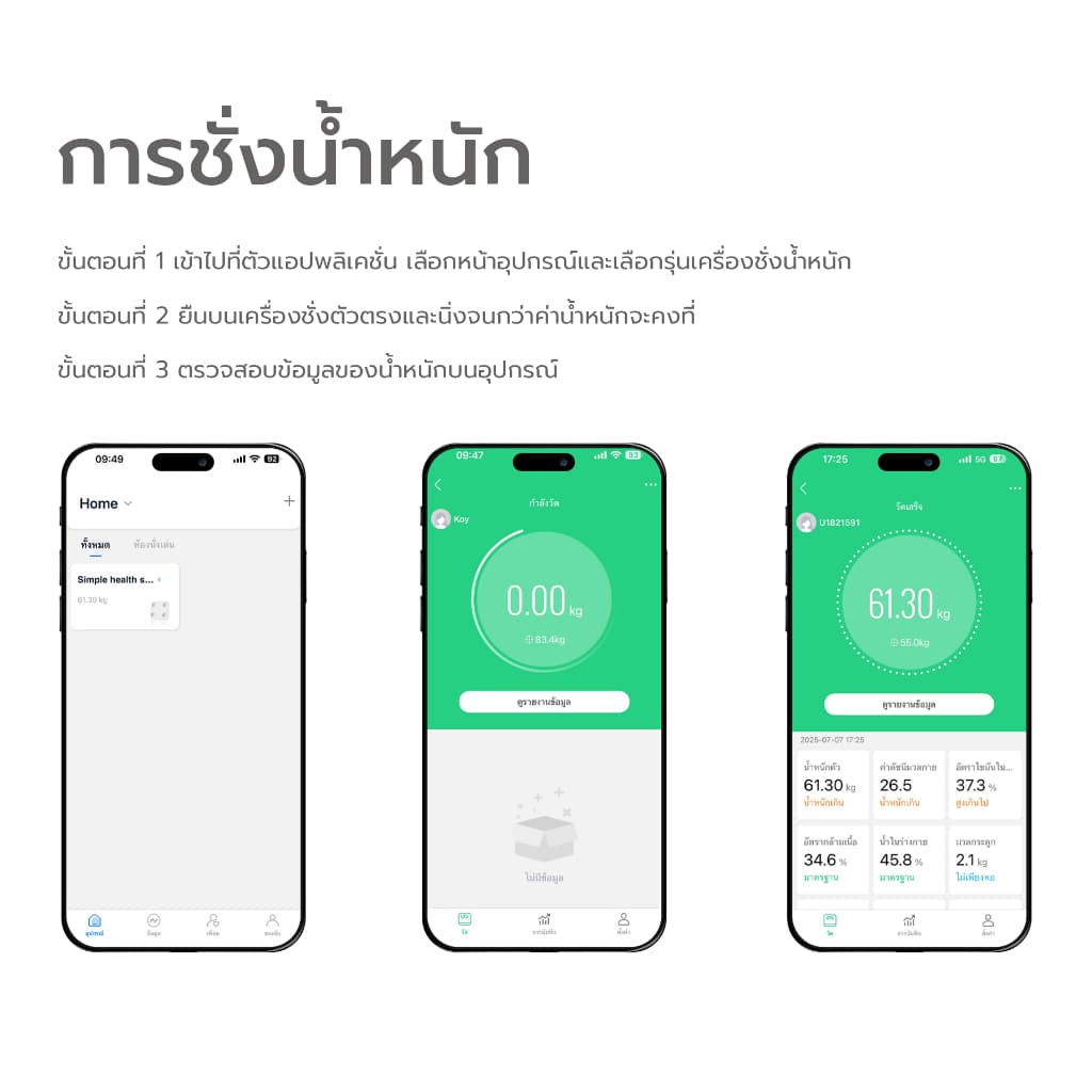 Simple Beauty เครื่องชั่งน้ำหนัก เครื่องชั่งดิจิตอล Digital Weight Scale เซนเซอร์อัจฉริยะ จอ LED รูปที่ 6