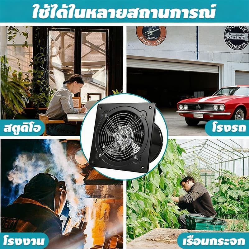 สแตนเลส พัดลมดูดควันน้ำมัน พัดลมระบายอากาศ เครื่องดูดควัน 6/8/10/12นิ้ว ลมแรง คุณภาพดี อายุการใช้งานยาวนาน ในครัว บาร์บี รูปที่ 8