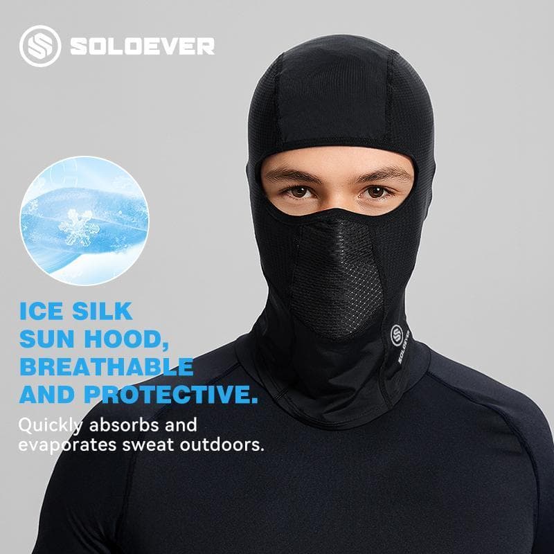 SOLOEVER หน้ากากเต็มหน้าขี่จักรยาน ผ้าบัลาคลาวาตาข่าย–ระบายอากาศได้ดี ป้องกันแสงแดด กันลมและกันฝุ่น รูปที่ 6