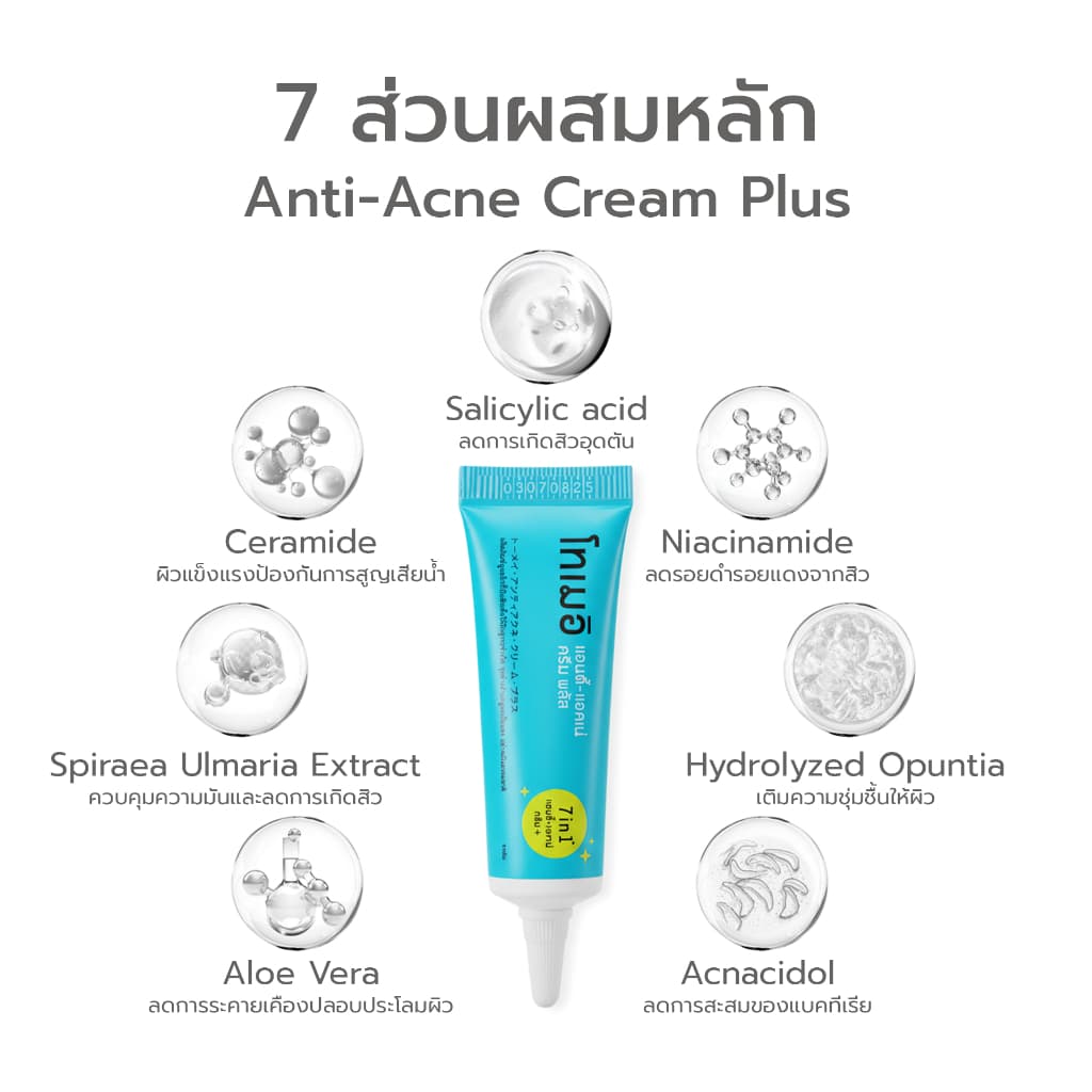 Simple Beauty เจลแต้มสิว ยาแต้มสิว Tomei Anti-acne Cream Plus ลดรอยสิว ยุบไว รูปที่ 6