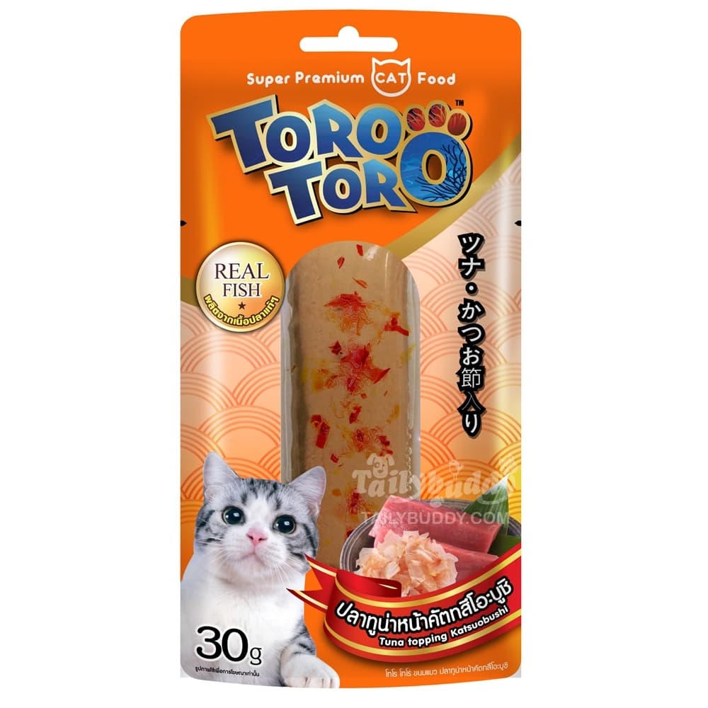 โหล12ซองToro toro โทโร โทโร่ ขนมแมว ปลาชิ้น ไก่ชิ้น ขนาด 30 กรัม รูปที่ 3