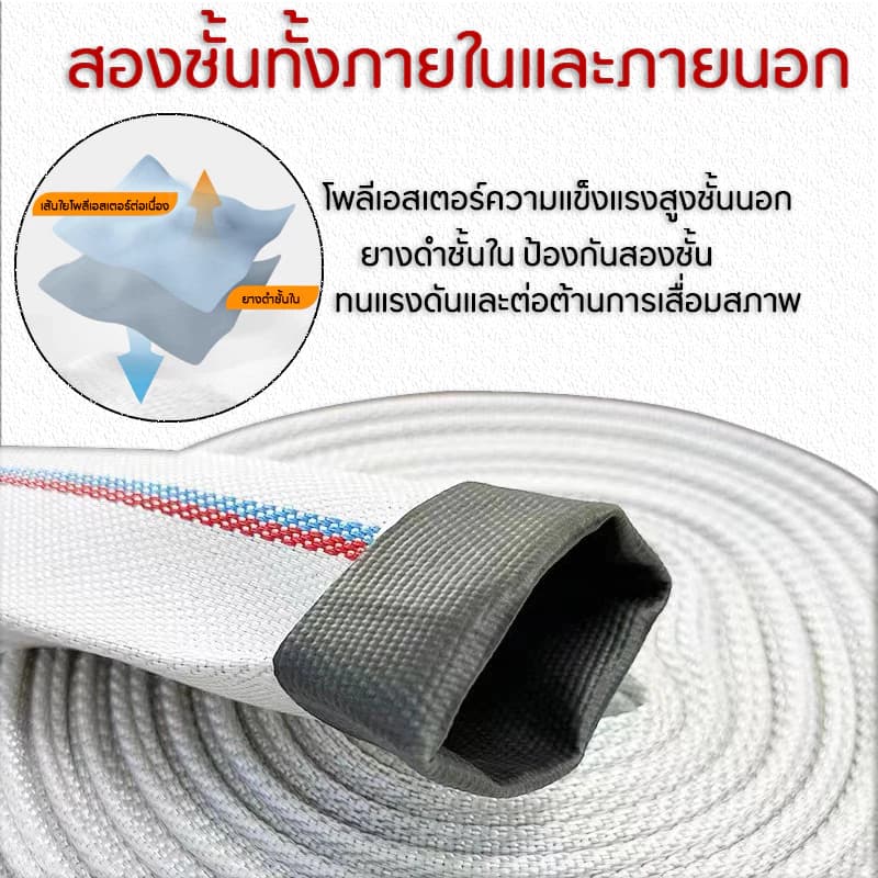 สายส่งน้ำ ทนแรงดันสูง ขนาด สายส่งน้ำ 2นิ้ว/2.5นิ้ว 20-100เมตร สายยางดับเพลิง สายส่งPE รูปที่ 5
