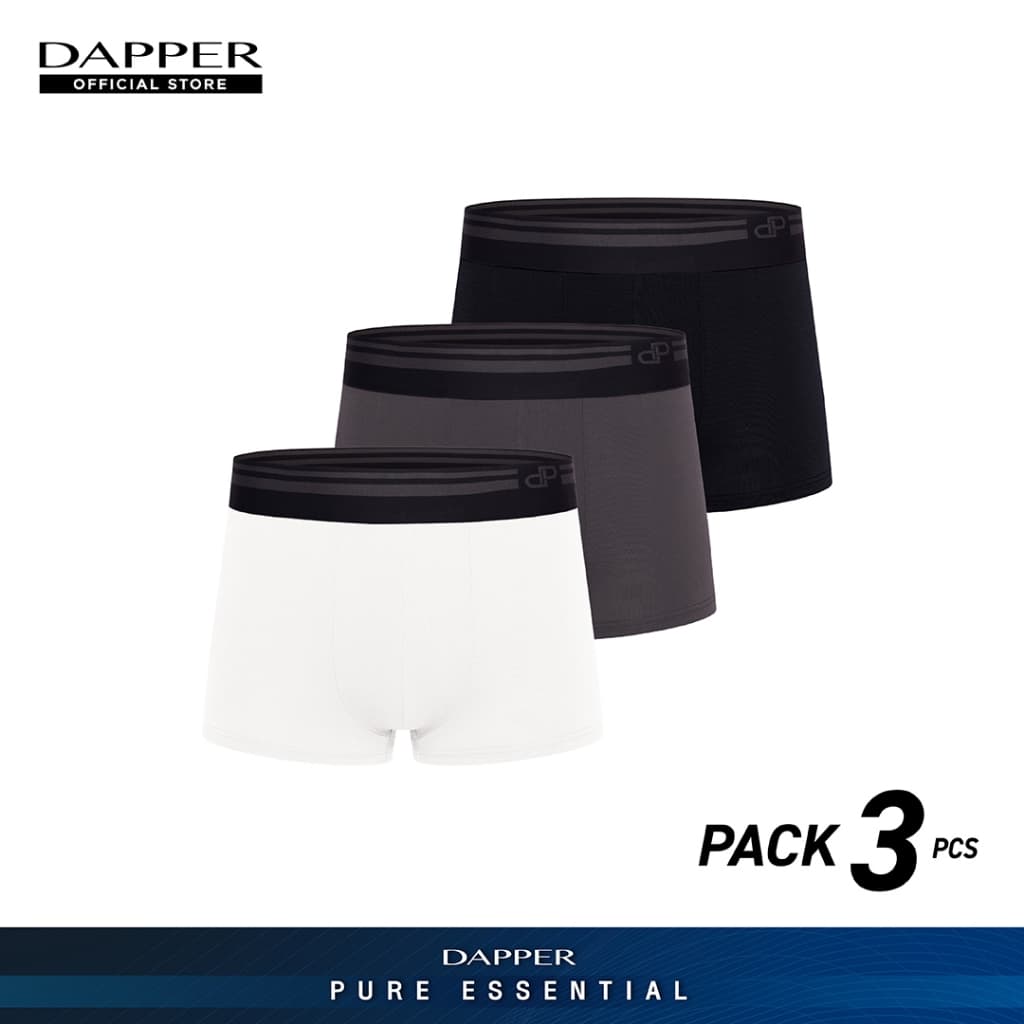 DAPPER แพ็ค 3 ชิ้น กางเกงชั้นในชาย Pure Essential ทรง Trunks รูปที่ 1