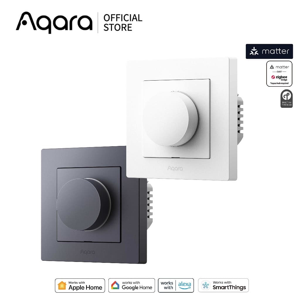 Aqara Dimmer Switch H2 EU สวิตช์หรี่ไฟอัจฉริยะหมุนดิมได้ รองรับ Matter + Zigbee รูปที่ 1