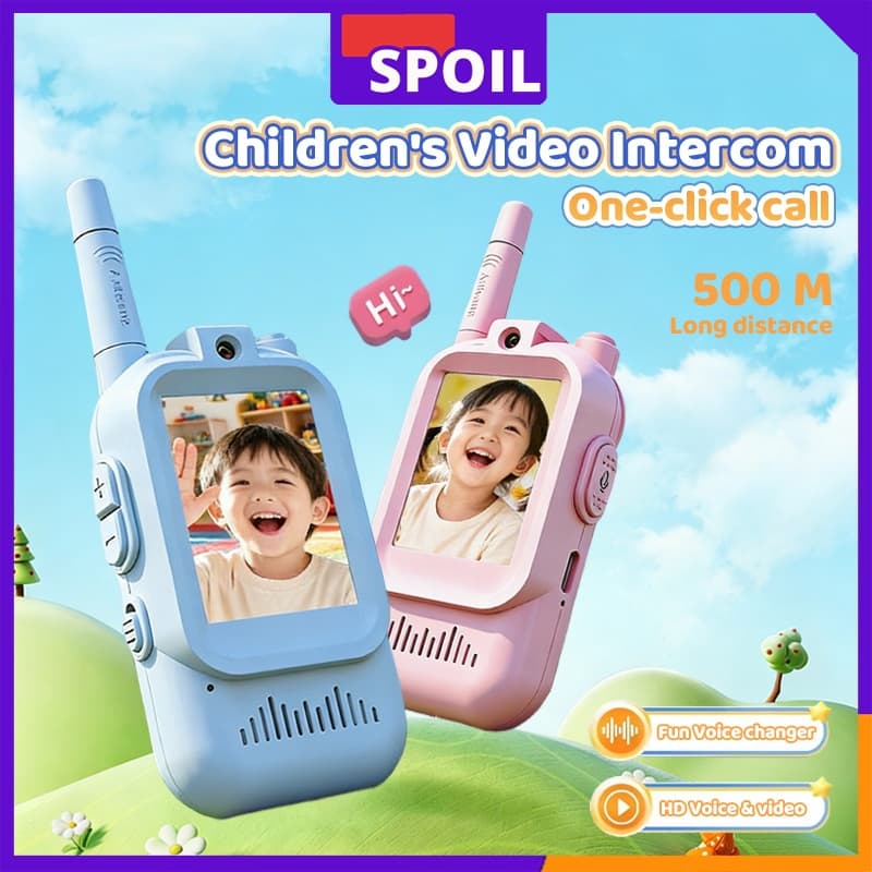 original Premiun เด็ก Video Intercom walkie-talkie สําหรับชายและหญิงของเล่นโทรศัพท์ Intercom ชาร์จไร้สายเด็ก Intercom