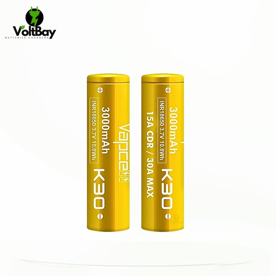ถ่านชาร์จ Vapcell สีทอง รุ่น 18650 K30 3000mAh 3.7V 15A/30A รูปที่ 4