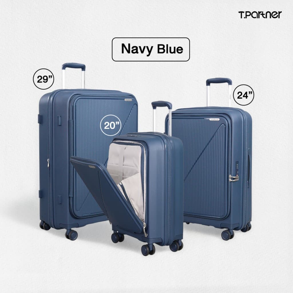 Tpartner รุ่น GOOD Job – กระเป๋าเดินทางฝาเปิดหน้า ขนาด 20/24/29 สีสุภาพใช้ได้ทุกโอกาส ใส่ Laptop 17 นิ้วได้ รูปที่ 8