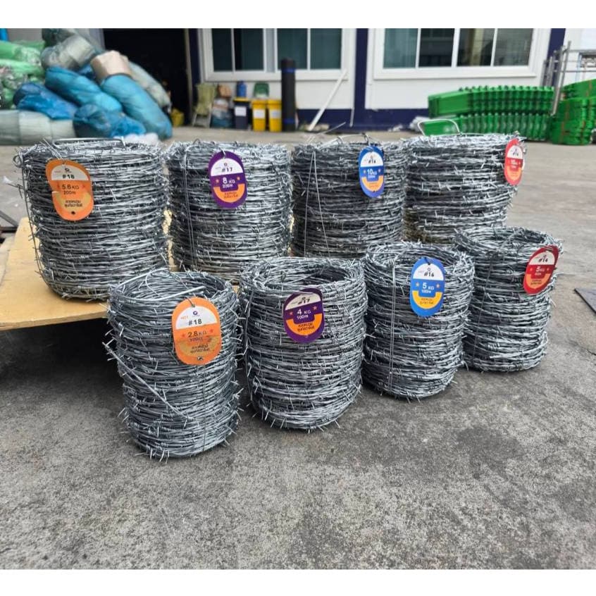 ลวดหนาม ยาว60-200เมตร หนา 1.2mm/1.4mm/1.7mm/2mm ลวดหนามชุบกัลวาไนซ์ร้อน ทนสนิม รั้วทหาร รั้วบ้าน รูปที่ 3