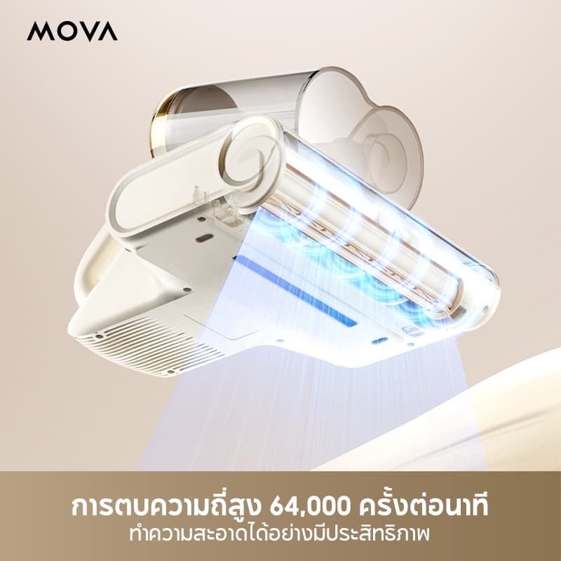 MOVA D20 เครื่องดูดไรฝุ่น เครื่องดูดฝุ่นที่นอน 16000Pa ตบ 64000ครั้ง/นาที ลมร้อน 70°C ไฟเขียว60ซม. ฆ่าเชื้อ ถังคู่ รูปที่ 8