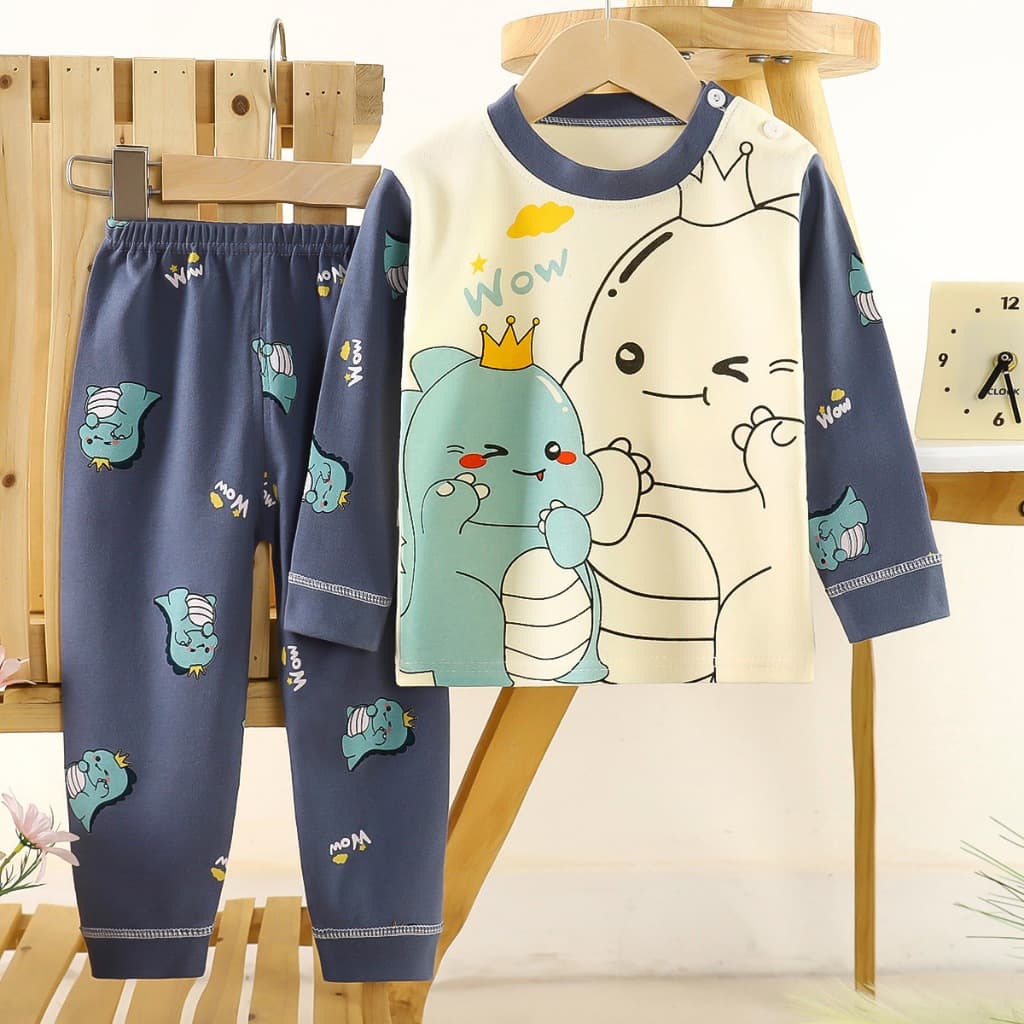 BEAR BABY ชุดนอนแขนยาว ขายาว เสื้อผ้าเด็ก ชุดนอนกันหนาว ผ้าcotton อายุ6เดือน-5ปี รูปที่ 2
