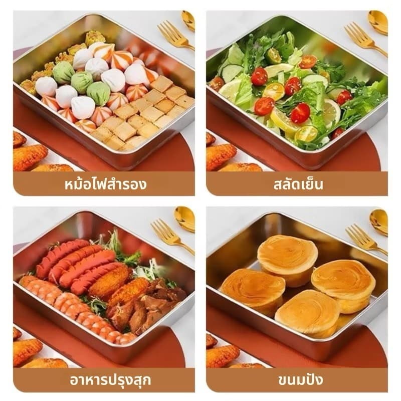 กล่องเบนโตะ CF HOME กล่องอาหารกลางวันสำหรับตั้งแคมป์ ป้องกันการรั่วซึม ใช้กับไมโครเวฟได้ ภาชนะเก็บอาหารสแตนเลสความจุขนาด รูปที่ 7