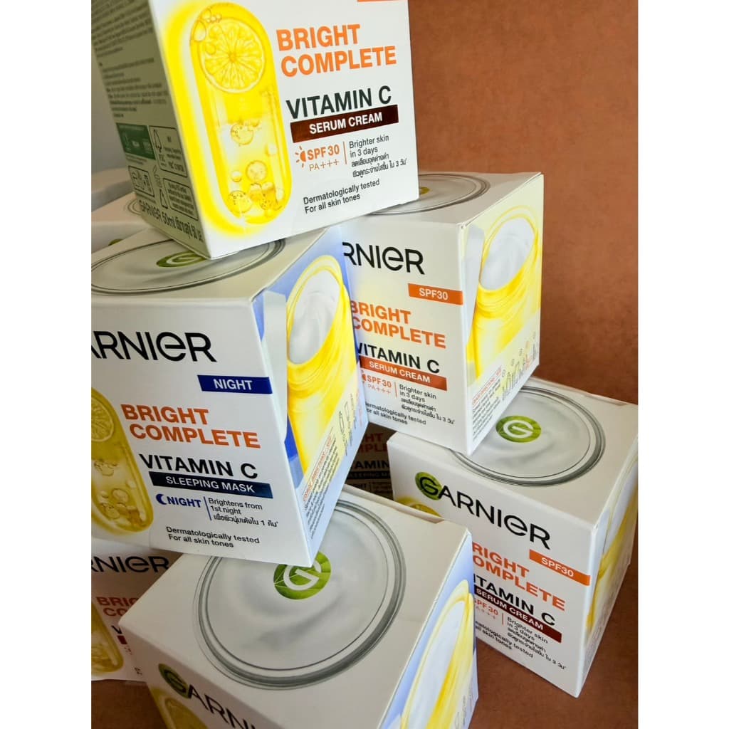 ทุกวัน&ผลิตใหม่ Garnier Bright Complete Day & Night cream การ์นิเย่ บูสเตอร์ เดย์ครีม ไนท์ครีม ขนาด 50ML รูปที่ 5