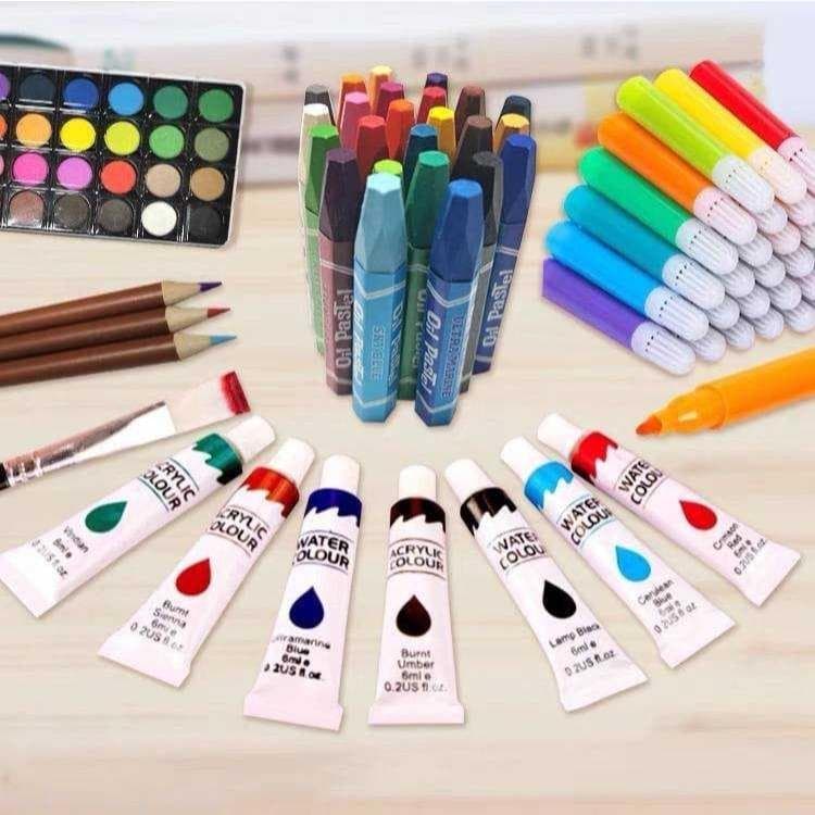 ชุดกล่องสี สีน้ำเด็กปากกาสีดินสอสี ชุดระบายสี 2 ชั้น 145 ชิ้น กล่องสีพาเลท ศิลปะสำหรับเด็ก รูปที่ 8