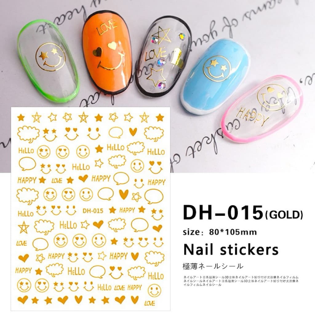 สติกเกอร์ติดเล็บ 3D รูปยิ้ม มีทั้งหมด4สีให้เลือก แผ่นละ 9 บาท สินค้า ในไทย รูปที่ 7