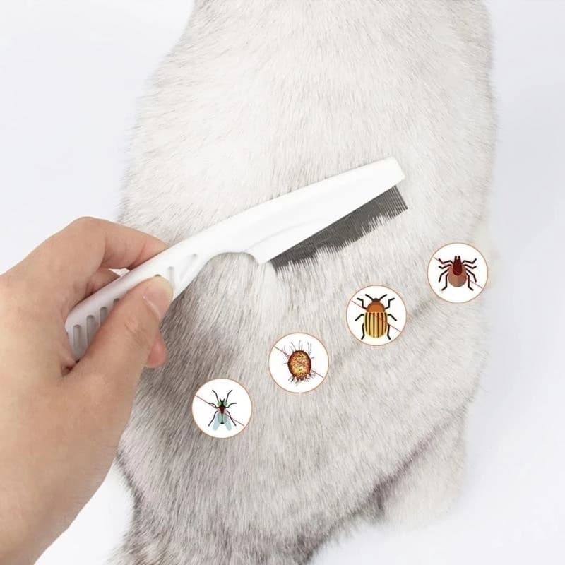 PETStar1หวีสางเห็บหมัด หวีสเตนเลส ก้านหวีถี่มาก สําหรับกําจัดหมัดขนสัตว์เลี้ยง สุนัข แมว หวีสัตว์เลี้ยง ใช้งานง่าย รูปที่ 5