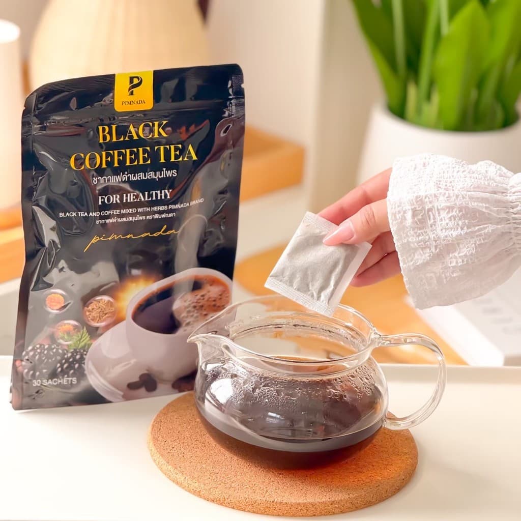 ชากาแฟดำ พิมพ์ณดา ชาสมุนไพรเพื่อสุขภาพ สารสกัดจากสมุนไพร 11 ชนิด 1 กล่อง 30 ซอง รูปที่ 2