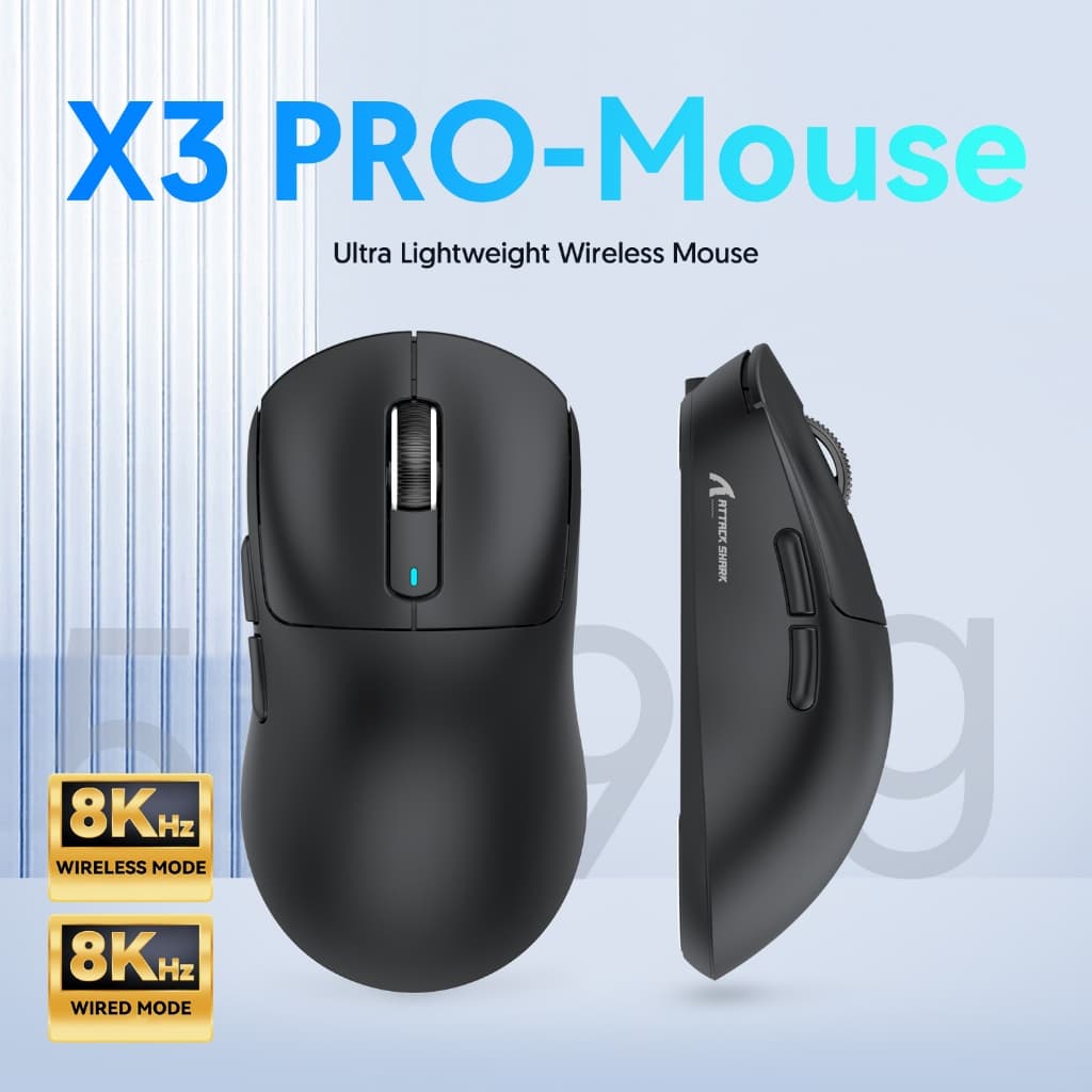 ATTACK SHARK X3 PRO เมาส์ไร้สาย ส์น้ําหนักเบา PAW3395 สามโหมด 8K เกมเมาส์คอมพิวเตอร์ 3 Mode รูปที่ 8