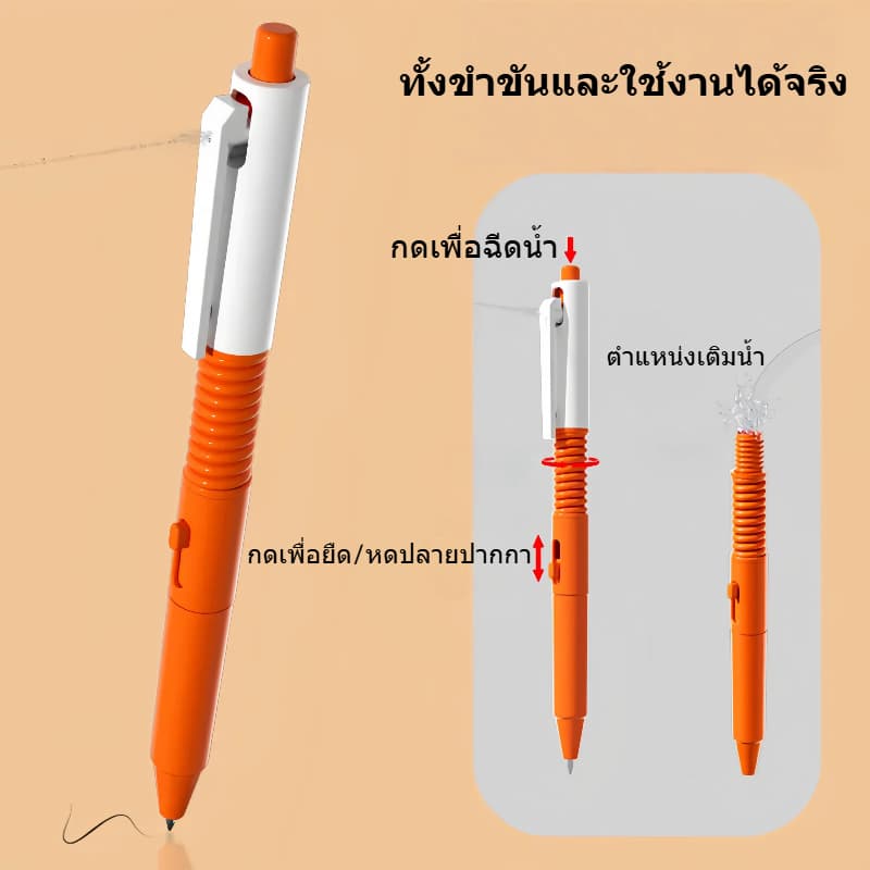ปากกาฉีดน้ำ 2-in-1 ของเล่นแกล้งคน ใช้เขียนได้