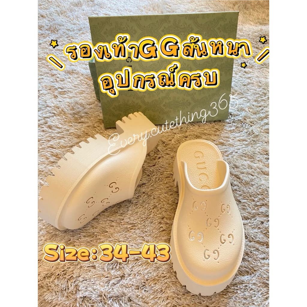 ⭐รองเท้าจีจีส้นหนาpreorder⭐!อุปกรณ์ครบรีวิวแน่น การันตีงานสวยเป๊ะ รูปที่ 1