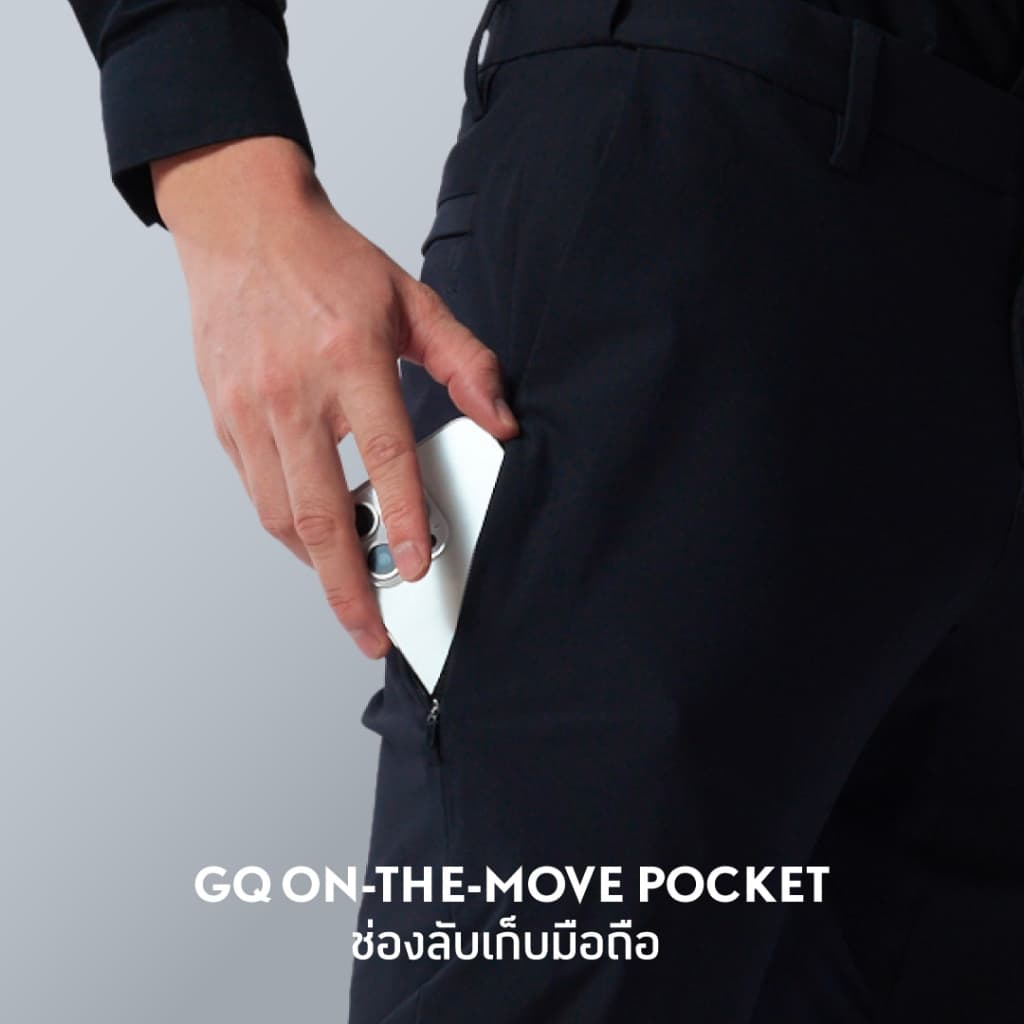 GQ Performance Pants™ กางเกงเป้าใหญ่ ไข่ไม่เบียด กางเกงผู้ชายทรงตรง สีดำ 3in1 ใส่ทำงาน ใส่เที่ยว ใส่ออกกำลังกาย รูปที่ 4