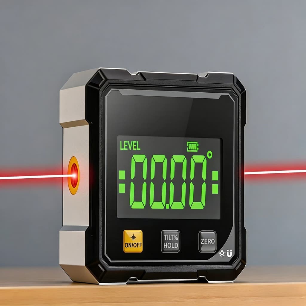 วัดมุมจอแสดงผล สี่ด้านดิจิตอลแสดงระดับเครื่องวัดมุม Inclinometer,แม่เหล็กดูดแบบพกพาเลเซอร์ดิจิตอลเครื่องวัดมุม รูปที่ 6