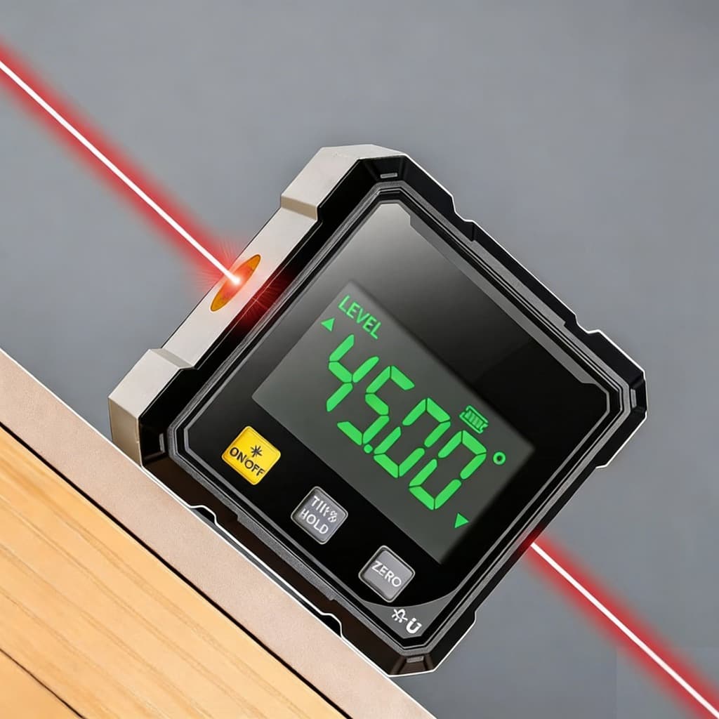 วัดมุมจอแสดงผล สี่ด้านดิจิตอลแสดงระดับเครื่องวัดมุม Inclinometer,แม่เหล็กดูดแบบพกพาเลเซอร์ดิจิตอลเครื่องวัดมุม รูปที่ 7