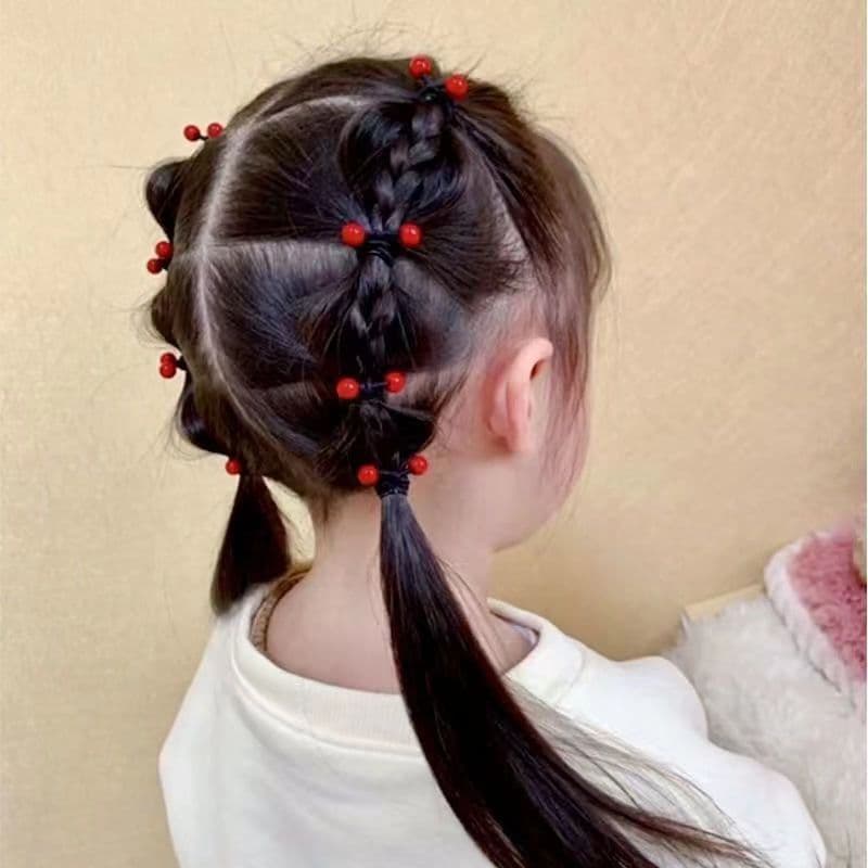 ยางรัดผมโบว์ประดับมุก ยืดหยุ่นสูง เหมาะสำหรับรวบผมหางม้าสูง แพ็ค 10 ชิ้น สำหรับยางรัดผมสุดน่ารักของสาวน้อย รูปที่ 6