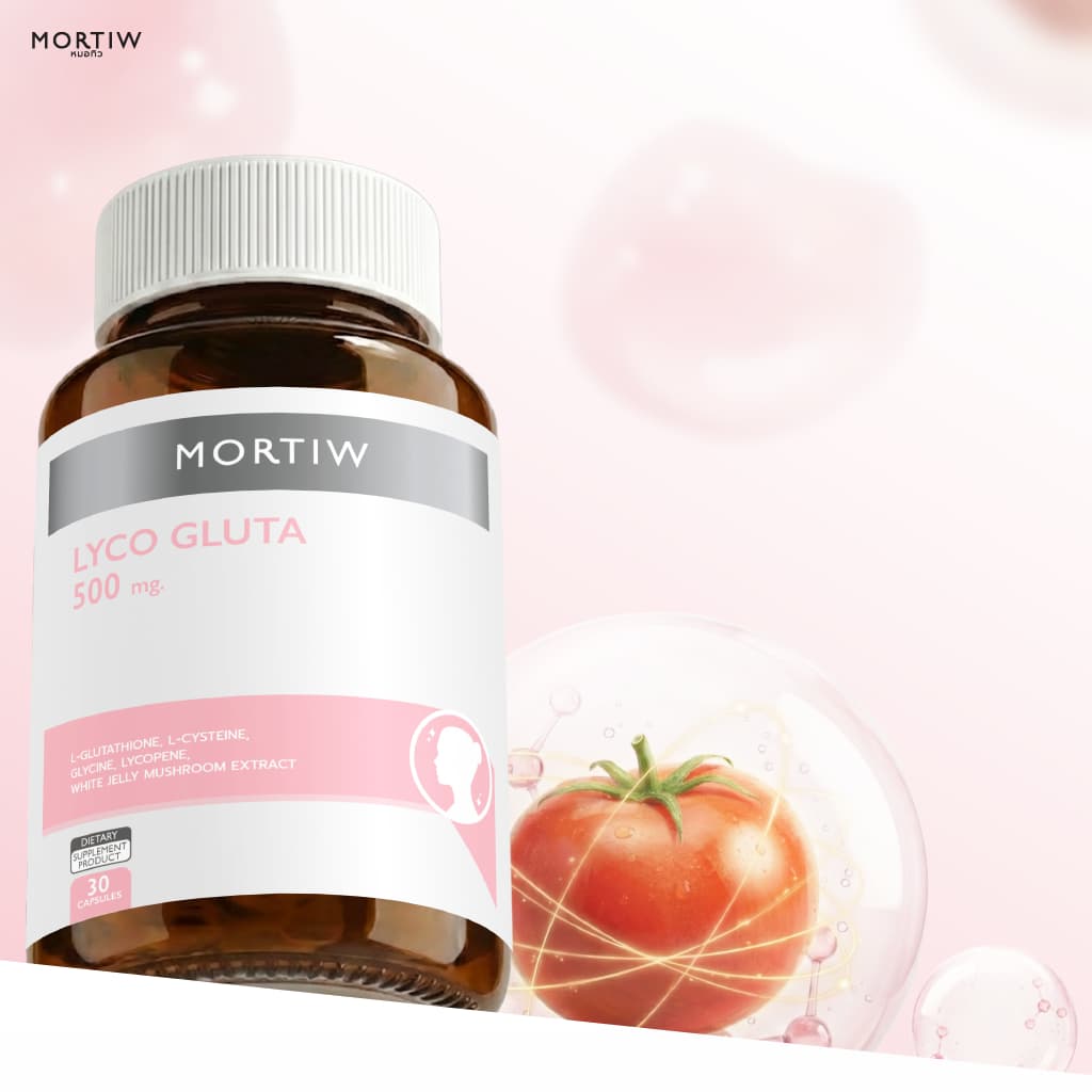 MORTIW Lyco Gluta - อาหารเสริมผิวขาว กลูต้า ไลโคปีน ผิวใส - 30 แคปซูล รูปที่ 2