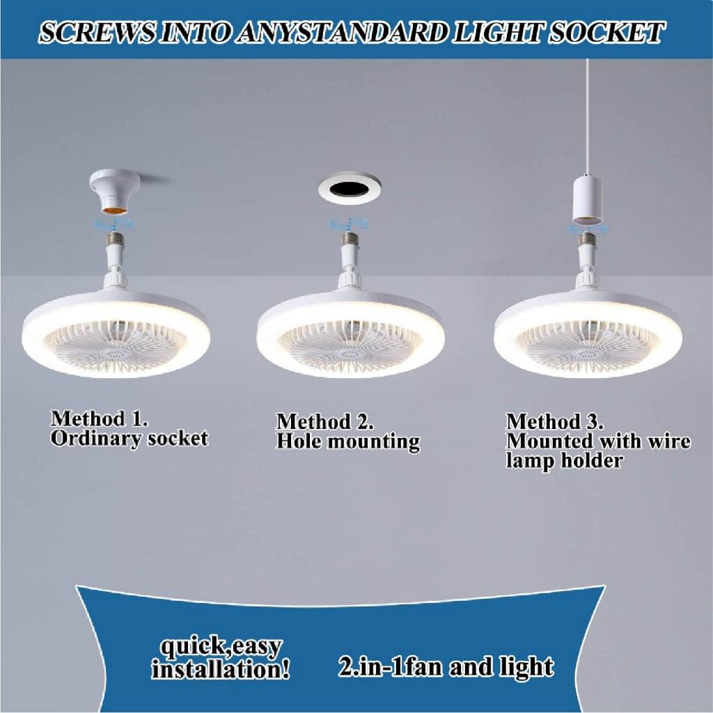 พัดลมโคมไฟ ไฟเพดาน led 30W หลอดไฟกลม LED Bulb Light พัดลมติดเพดาน หลอดไฟในบ้าน รูปที่ 9