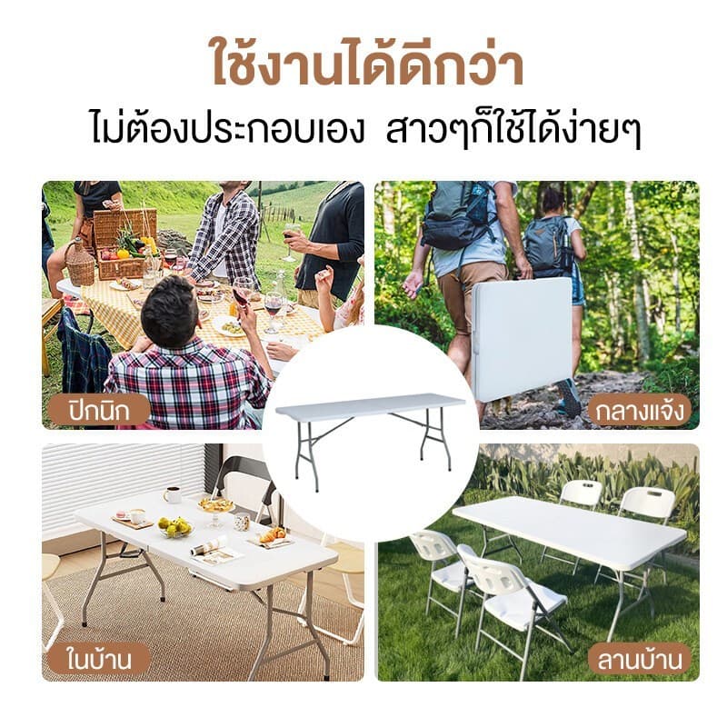 โต๊ะพับได้ โต๊ะแคมป์ปิ้ง โต๊ะอเนกประสงค์ รับน้ำหนักได้500kg เที่ยวแคมป์ปิ้ง โต๊ะวางของ รูปที่ 2