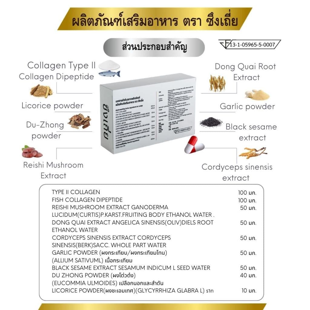 ชุด 6 กล่อง อาหารเสริมสมุนไพรจีน ตรา ซึงเถี่ย บำรุงเส้นเอ้น เข่า ข้อ กระดูกทับเส้น รูปที่ 2