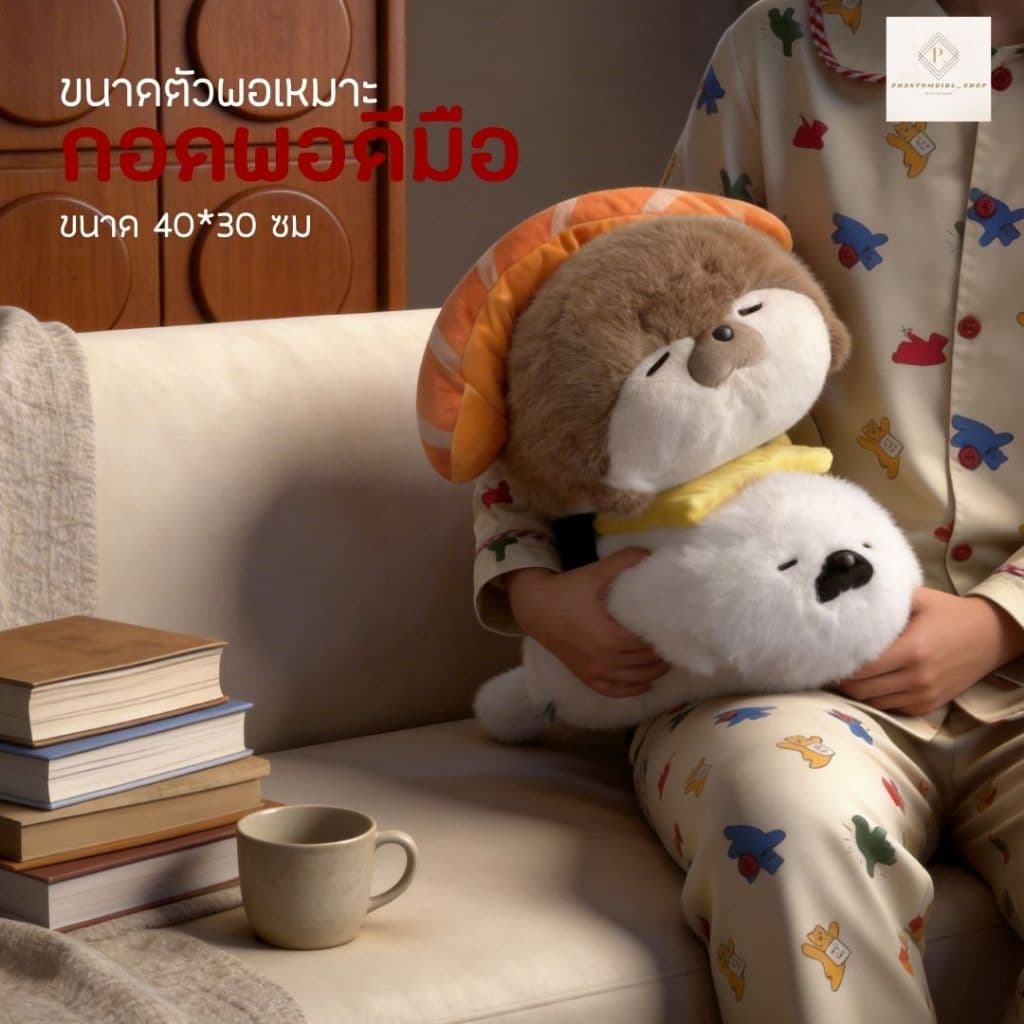 ของขวัญวาเลนไทน์ ตุ๊กตา ตุ๊กตาตัวใหญ่ ตุ๊กตาน่ารัก ดีไซน์แมวน้ำซูชิ นุ่มนิ่มสุดๆ กอดพอดีมือ ของขวัญแทนใจ รูปที่ 6
