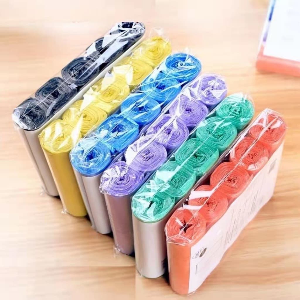 ถุงขยะแบบม้วน แพ็ค 75 ใบ ถุงขยะ Ripstop แบบพกพา กระเป๋าหลากสี ทนทาน ทนต่อการฉีกขาด กระเป๋าพกพา รูปที่ 1