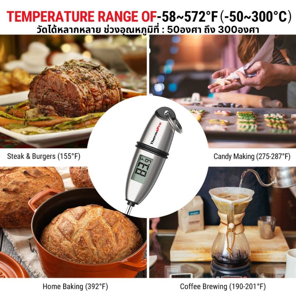 ThermoPro TP-02S เทอร์โมมิเตอร์วัดอุณหภูมิอาหาร วัดอุณหภูมิเนื้อสัตว์ เเบบปากกาดิจิทัล อ่านค่าไว BBQ รูปที่ 7