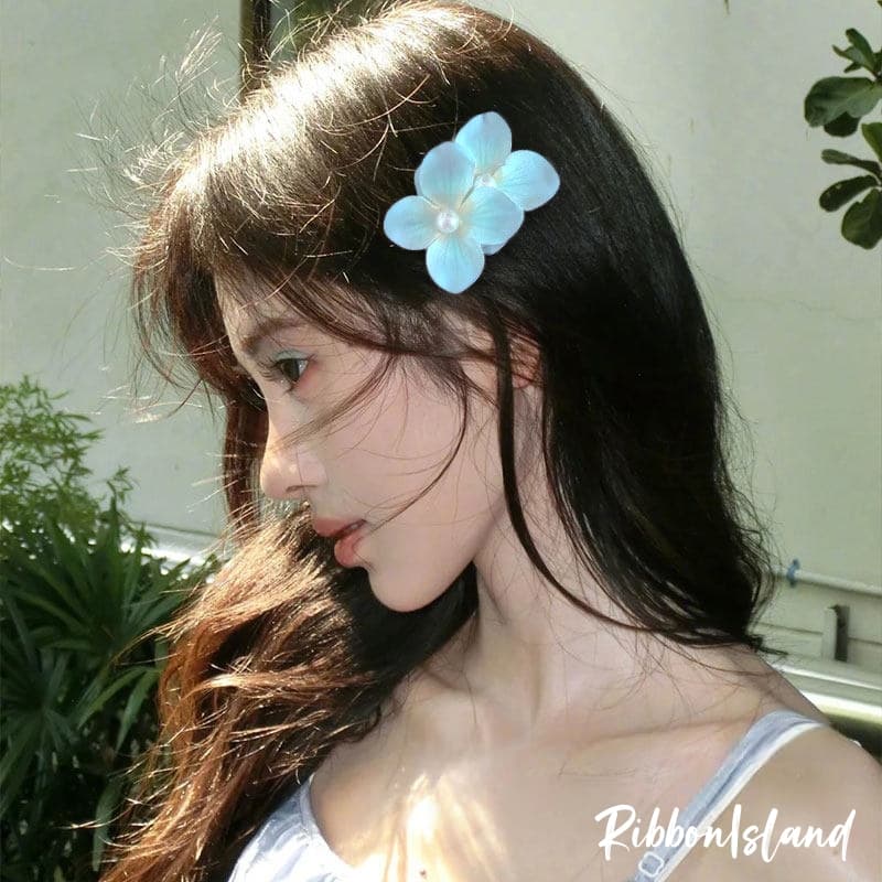 กิ๊บติดผม กิ๊บดอกไม้ แฟชั่น dopamine หวาน ลายดอกไม้ มุก สีสันสดใส ชายทะเล วันหยุดพักผ่อน ชายหาด รูปที่ 1