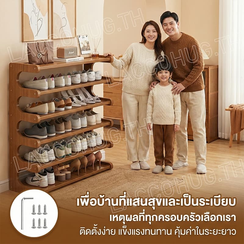 ชั้นวางรองเท้า ชั้นวางรองเท้ากันน้ํา สั่งตอนนี้เดินทางทันที! ประหยัดพื้นที่ รับน้ำหนักได้เยอะ กันน้ำกันแดด รูปที่ 6