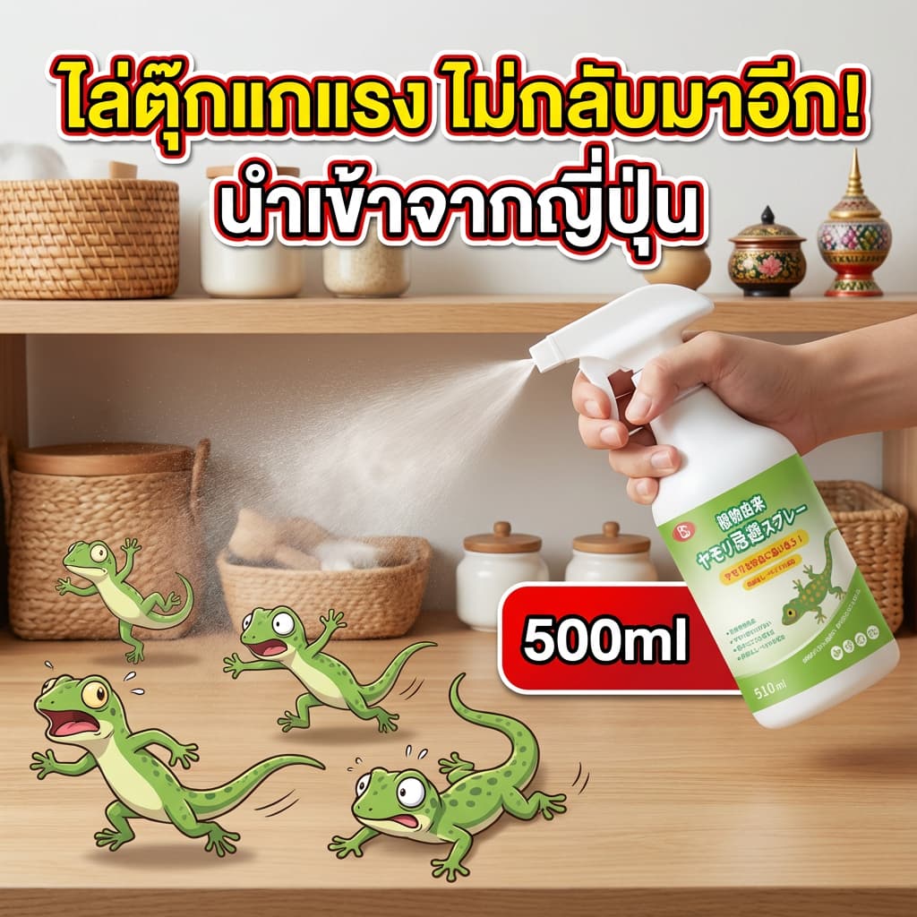 ฉีดปุ๊บ ตุ๊กแกหายปั๊บ สเปรย์ไล่จิ้งจก ไล่จิงจก ไล่ตุ๊กแก ยาฉีดตุ๊กแก น้ํายาไล่จิ้งจก สูตรธรรมชาติ 500 ml รูปที่ 1