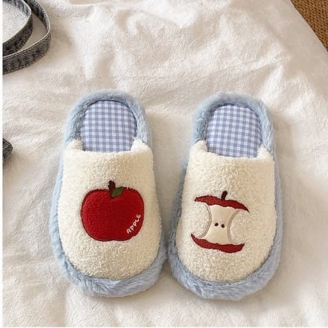 SHO-APPLEรองเท้าสลิปเปอร์ slipper ลายแอปเปิ้ล รองเท้าใส่ในบ้าน พื้นนิ่มมาก รองเท้าสไตล์เกาหลี รองเท้าสวม รูปที่ 6