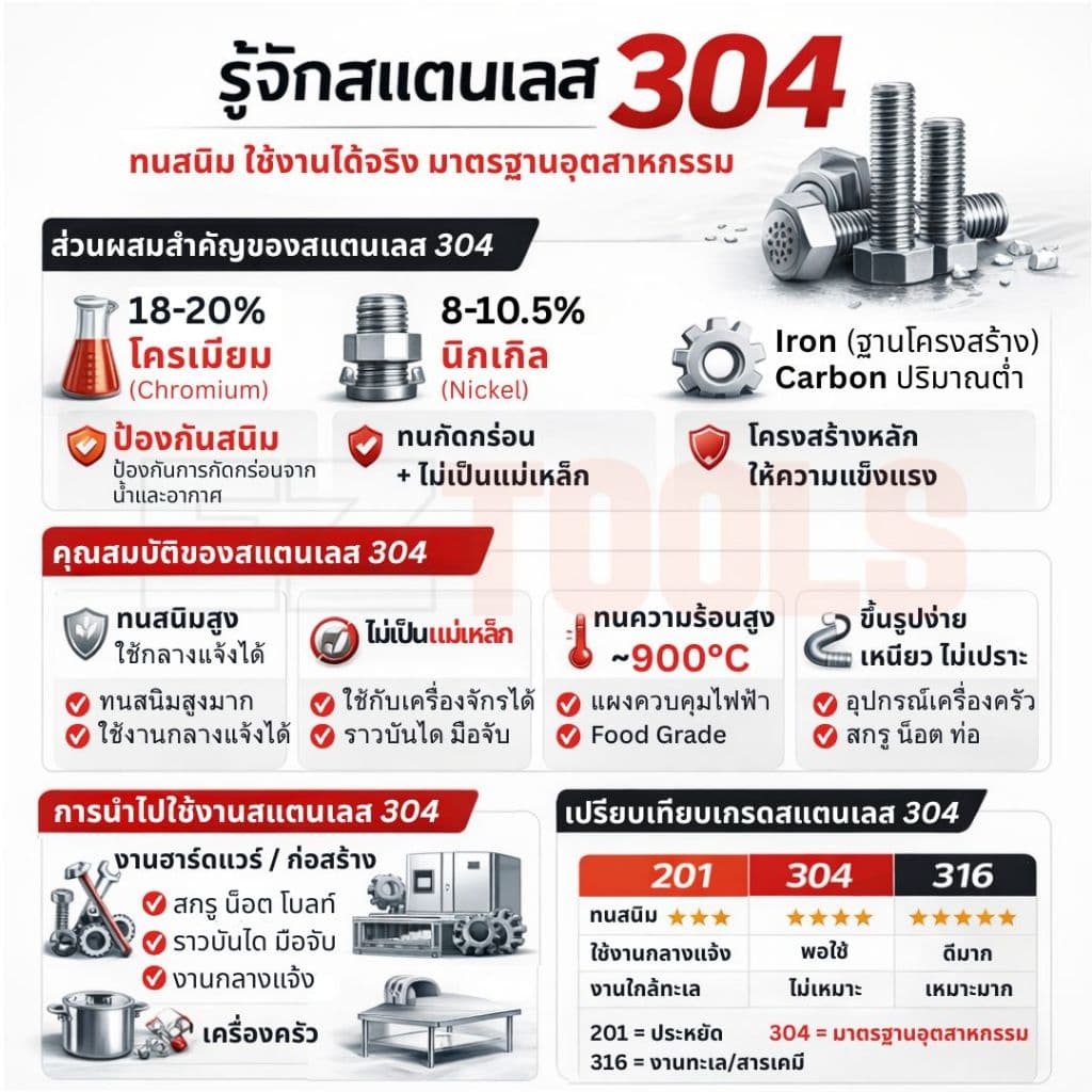 สกรูหกเหลี่ยมติดแหวน สแตนเลส 304 M5-M10 หัวแฟรงค์ กันคลาย ไม่เป็นสนิม ใช้งานภายนอกได้ รูปที่ 6